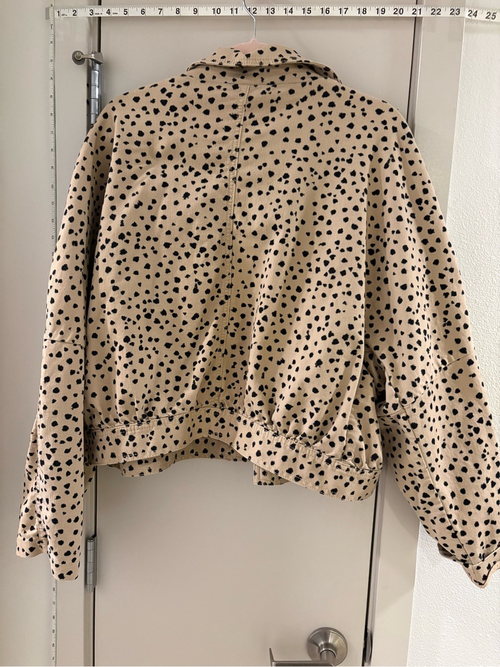 LOFT Beige Jacket with Black Spot Print